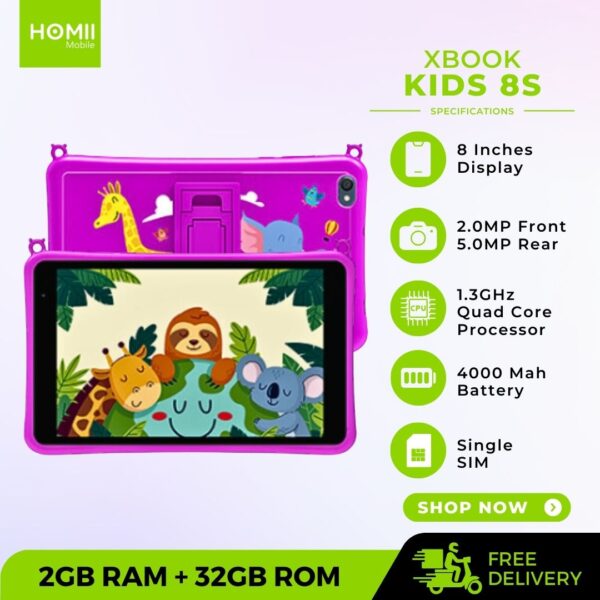 XBook Kids 8S - 32GB ROM+2GB RAM - 4000mAh - WI-F1/3G - Android - Pink